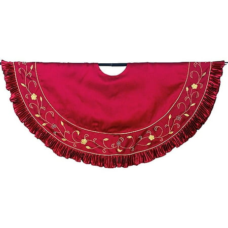 52" Burgundy Floral Tree Skirt