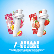 Cirkul 32oz Pink Stainless Steel Starter Kit with Pink & White Cirkul Lid 2.0 and 2 Flavor Cartridges (Strawberry & Passion Fruit Dragon Fruit)
