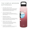 thumbnail image 4 of Simple Modern 64 Oz. Summit Water Bottle - Large Stainless Steel Half Gallon Flask with 2 Lids - Wide Mouth Double Wall Vacuum Insulated Multi Leakproof Ombre: Wild berry, 4 of 7