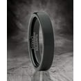 thumbnail image 2 of Metal Masters Men Women Basic Black Tungsten Wedding Ring 4mm Matte Finish pipe-cut Comfort-Fit 10, 2 of 6