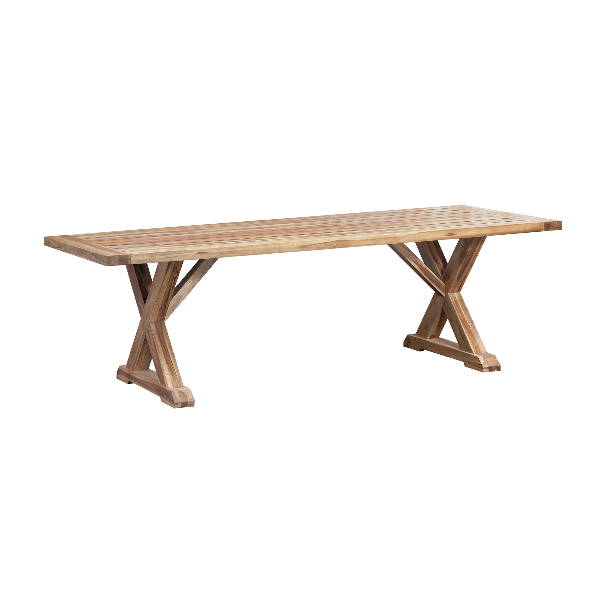 teak trestle outdoor dining table