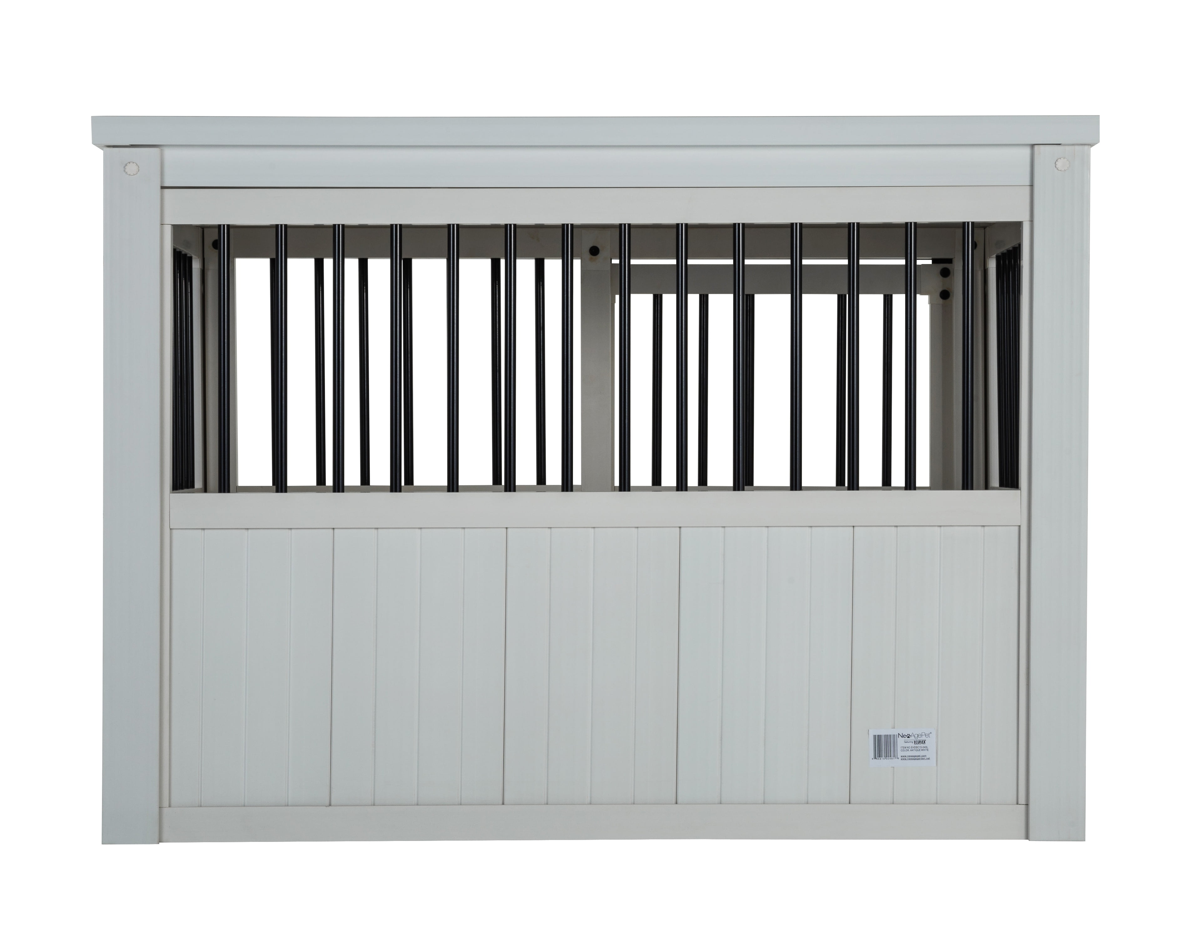 New Age Pet Ecoflex Large Homestead Sliding Barn Door Dog Furniture Crate  in White