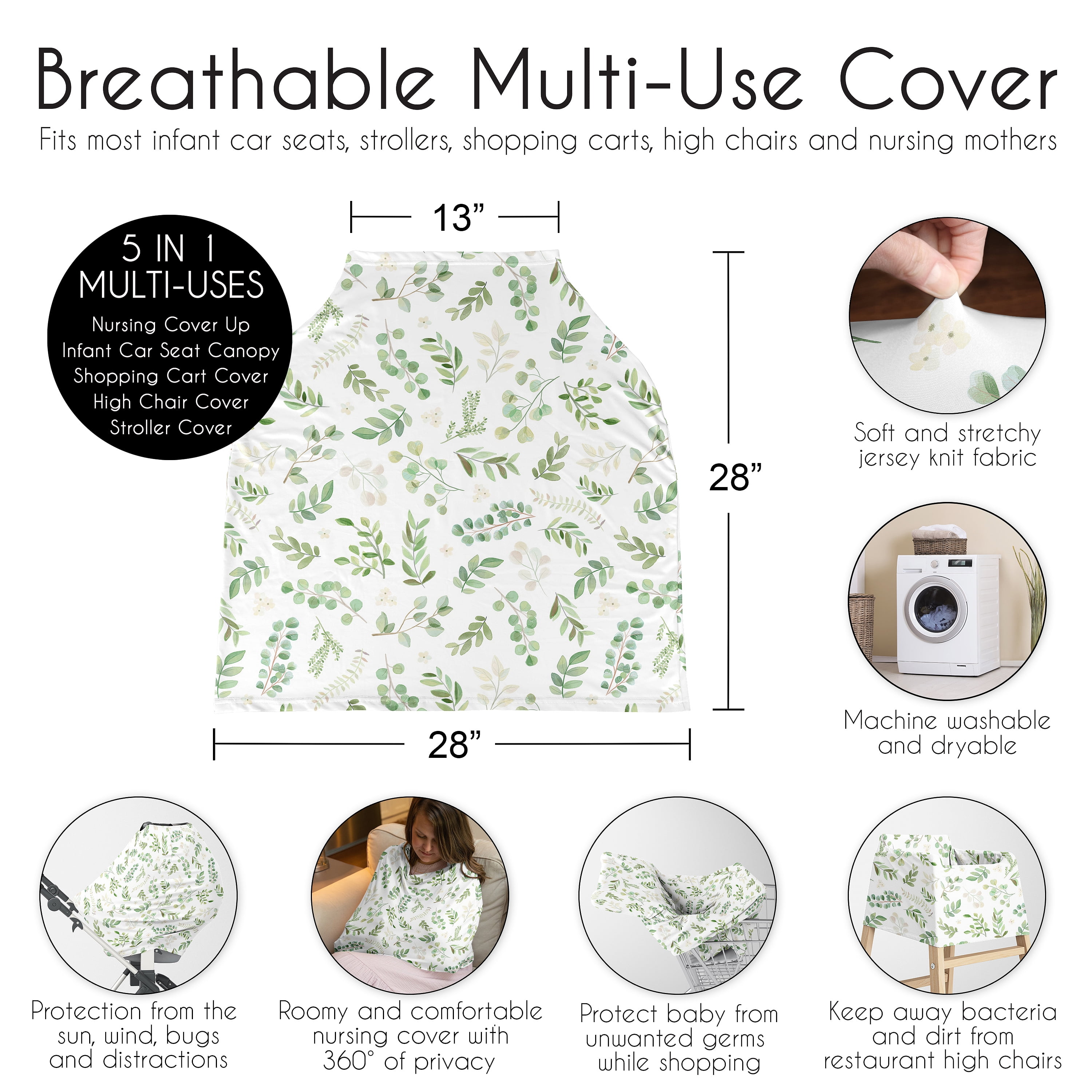 Botanical Multi Use Baby Car Seat and Nursing Cover by Sweet Jojo Designs
