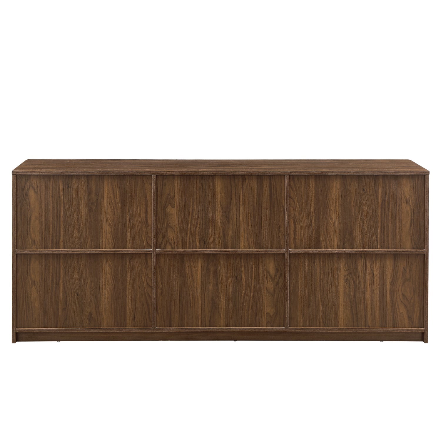 Hommoo 67" Modern Wavy Curved Contour Design Sideboard Buffet Cabinet,Wooden 6-Door Cabinet Storage Cabinet for Kitchen, Bedroom, Living Room, Walnut