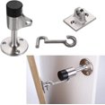 thumbnail image 3 of Heavy Duty Door Stop With Hook Stainless Steel Door Stopper Brushed Finish Wall Mounted With Rubber Buffer (1pc), 3 of 3
