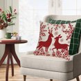 thumbnail image 5 of Btomtd 17.7x17.7 in Red White Snowflake Deer Christmas Pillow Cover Decorative Throw Pillowcase Cushion Cases for Home Sofa Couch Bed Car Xmas Decor, Red-C, 5 of 6