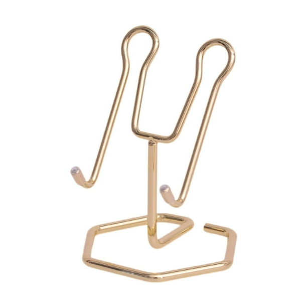 Soporte para teléfono móvil, portátil, compacto, resistente, elegante, universal, de alambre metálico. Oro