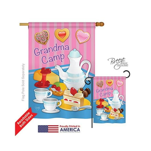 Breeze Decor 15077 Grandma Camp 2-Sided Vertical Impression House Flag - 28 x 40 in.
