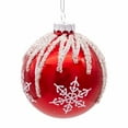 thumbnail image 2 of Kurt Adler 80MM Red and Silver Snowflake Ball Ornaments, 6 Piece Set, 2 of 4