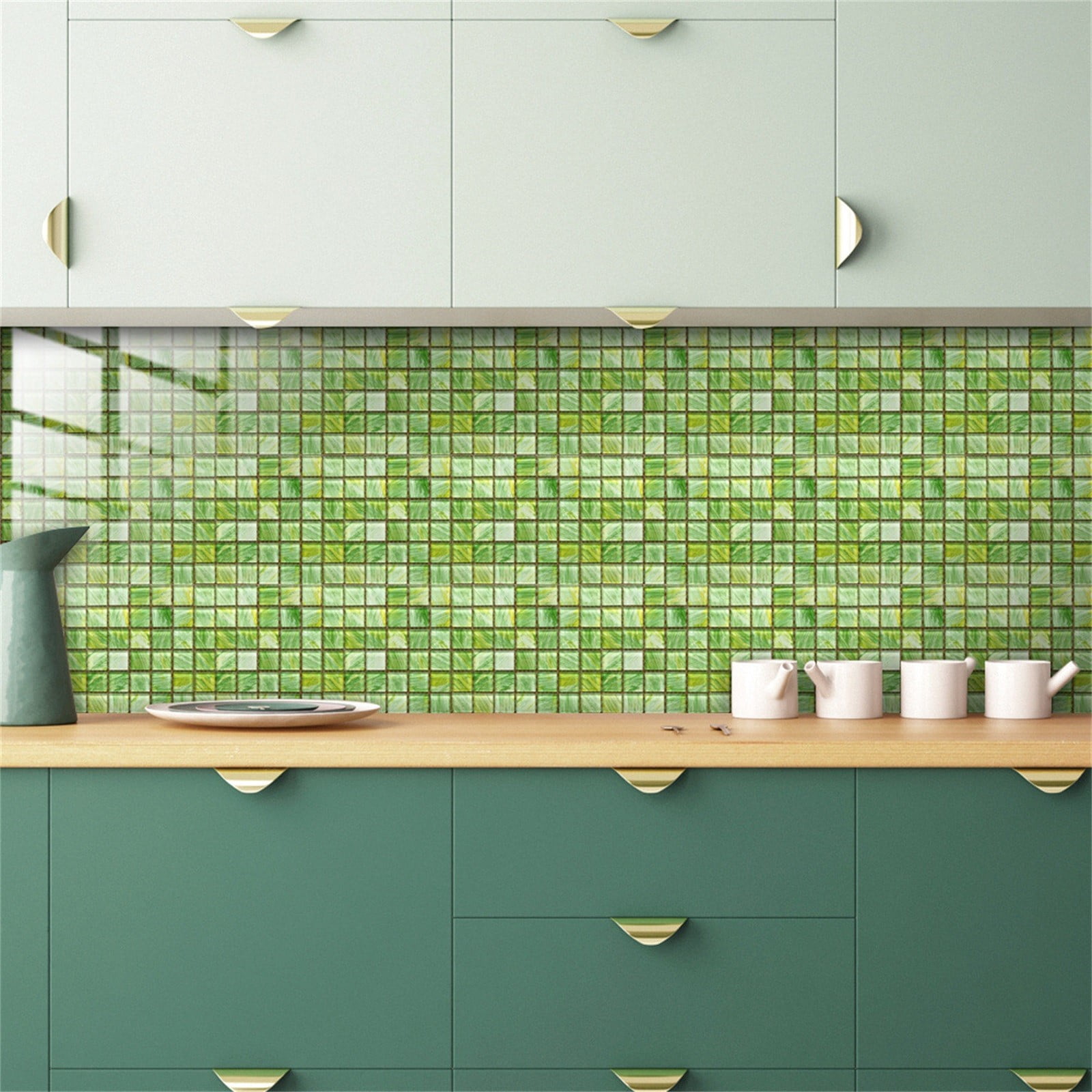Peel and Stick Backsplash 10-Sheet Mosaic Backsplash for Kitchen Wall Waterproof Peel and Stick Backsplash Tile Peel and Stick for Bathroom Kitchen Cabinet Shower 4"x4"