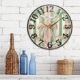 thumbnail image 6 of Pink Green Ribbons Stripe Wall Clock 10 Inch Silent Non Ticking Battery Operated Easy to Read for Kitchen Living Room, 6 of 8
