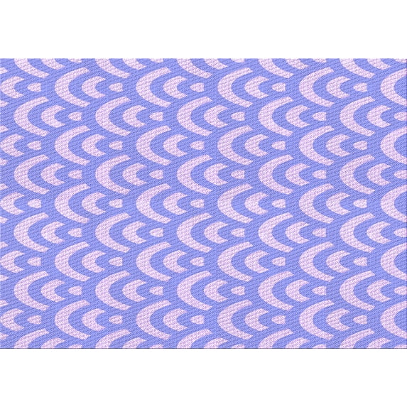 Ahgly Company Indoor Rectangle Patterned Purple Mimosa Purple Area Rugs, 6' x 9'