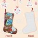 thumbnail image 3 of Súper Bosque Mágico Feliz Tema: Calcetines de Navidad, fino lino blanco para colgar en escaleras y chimenea, decoración navideña para el hogar, regalo de Navidad. 45cm × 32cm, 3 of 5