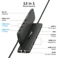 thumbnail image 2 of Lemorele 13-in-1 Docking Station with Dual HDMI 4k, 10Gbps USB C/A Ports, 100W PD Charging, Gigabit Ethernet, USB C Hub, SD/TF Card Reader for Macbook, Windows, Steam Deck, 2 of 8