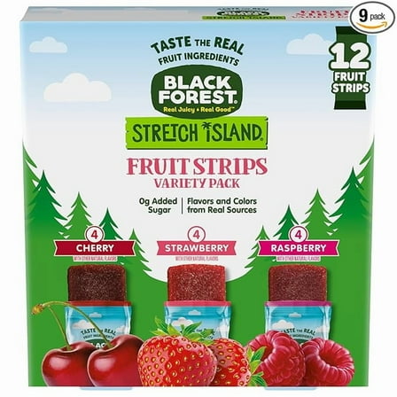 1x Black Forest Stretch Island Fruit Strips Variety Pack, 12 Count
