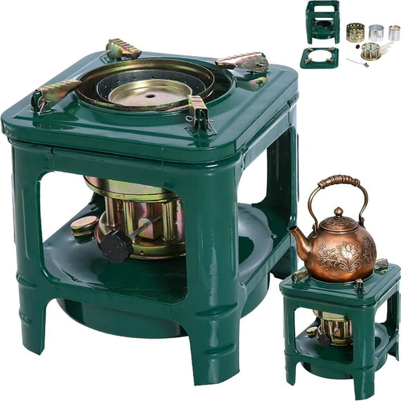 Portable Kerosene Stove - Multi-Fuel Diesel Alcohol Stove, 4-6 Hours Efficient Camping Picnic Stoves for Hiking, Picnic, Camping, Backpacking, Lightweight Diesel Alcohol Stoves (Green)