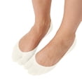 thumbnail image 2 of Ljudmp Women's No Show Tabi Socks Split Toe Socks Non-Slip Liner Socks for Flip Flops Silicone Heel Grip Low Cut Cotton Sock Beige, 2 of 3