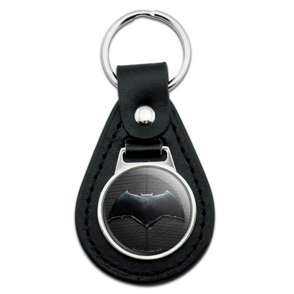 Justice League Movie Batman Logo Black Leather Keychain