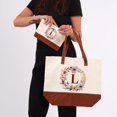 thumbnail image 3 of HIFA Initial Tote Bag for Women, Personalized Canvas Tote Bag - Two-Tone, Zipper Closure, Inner Pocket, Organic Cotton, Sturdy - Multipurpose Shoulder Bag Suitable for Shopping, Grocery, Beach, Travel, 3 of 5