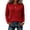 Red, variant on HAiming Fall Winter Sweaters for Women Long Sleeve Warm Scoop Neck Solid Color Casual Blouses Going out Undershirts