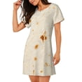 thumbnail image 2 of Fotbe Pita Tortilla Pattern Women's Cotton Nightgown Sleepwear Short Sleeves Shirt Casual Print Sleepdress, 2 of 6
