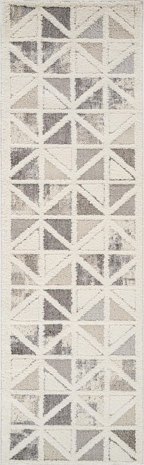 Rug Branch Nimbus Geometric Indoor Area Rug, Cream Grey, Modern - Living Room, Bedroom, Dining Room