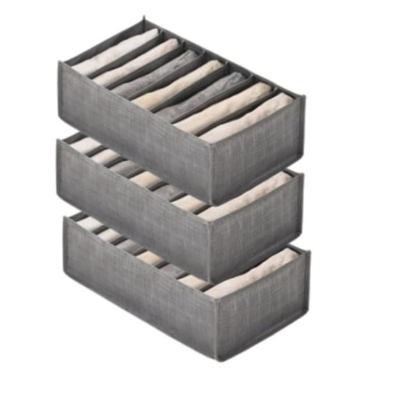 7 Grids Divider Storage Bags,Wardrobe Clothes Organizer with Support Board,Foldable Organizer Storage Bins,Versatile Closet Storage Case,for Jeans,Sweaters,T-shirts,Pants (3PCS)