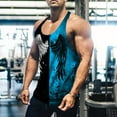 thumbnail image 2 of 70% Off! ZVNAΖH Men's Quick Dry Workout Tank Top Gym Muscle Tee Fitness Bodybuilding Sleeveless T Shirt Fashion Print Y-Back Tank, 2 of 3