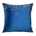 thumbnail image 1 of EREHome 4e Bleu avec Étoiles Rouges Blanches Juillet Amérique Américain Vierge Brillant Célébrer Taie d'Oreiller Housse de Coussin 18x18 Pouces, 1 of 1