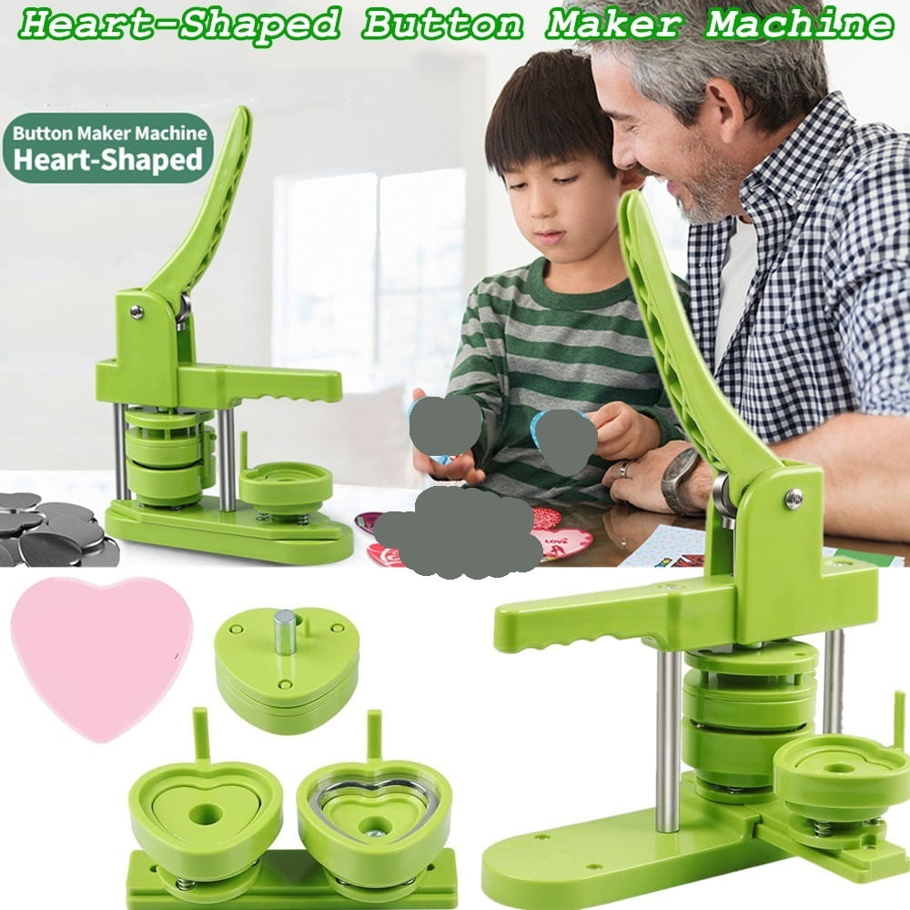 DIY Pin Button Making Machine,Installation-Free Heart Button Maker Press Machine ,Beginner-Friendly