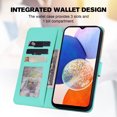thumbnail image 4 of Cute Cartoon Wallet Phone Case for Samsung Galaxy A14 5G with Card Holder Soft PU Leather Kickstand Cover for Men and Women Magnetic Shockproof Protective with Lanyard, Skyblue, 4 of 9