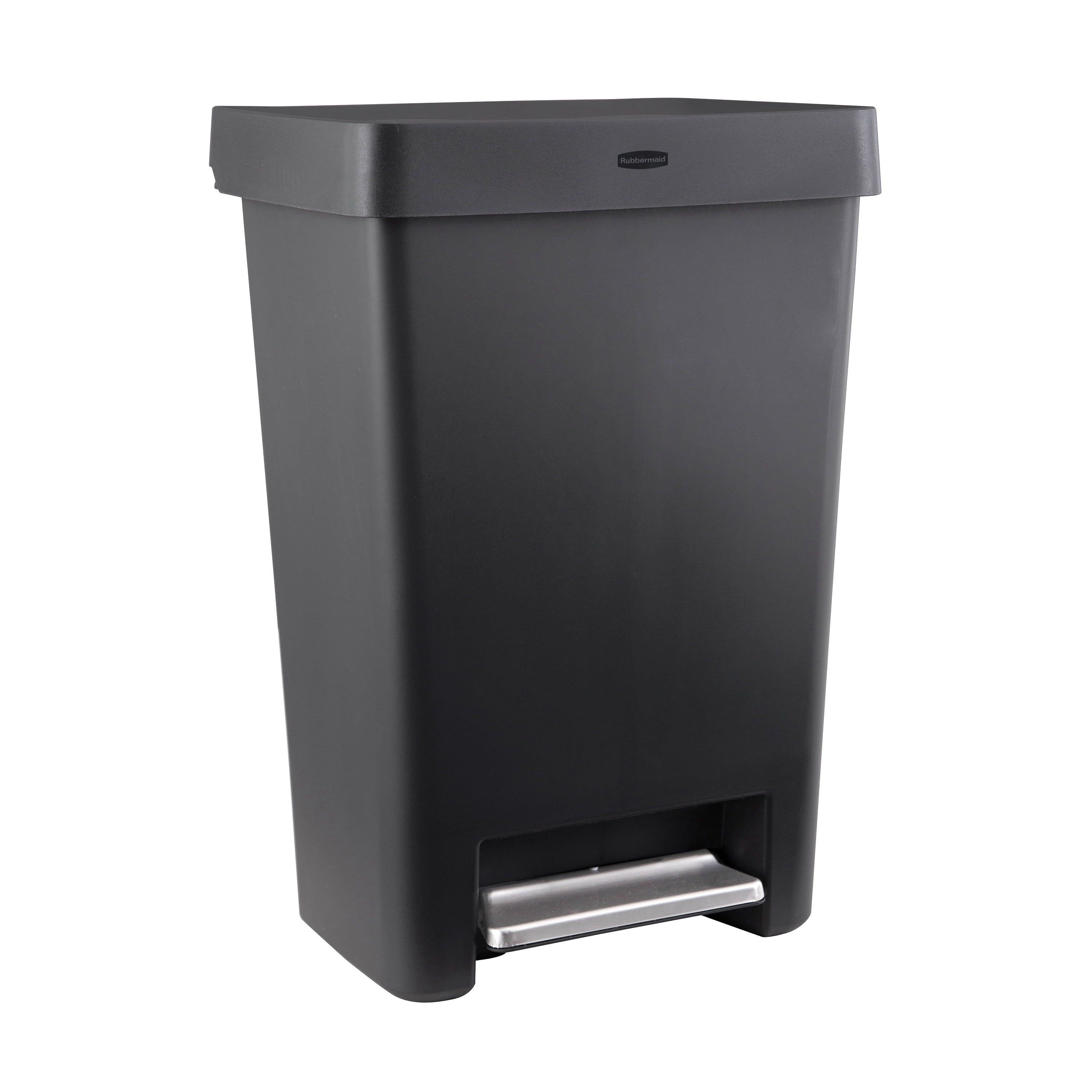 Rubbermaid 13 Gallon Step-On Kitchen Trash Can with Lid, Garbage Can, Charcoal Trash Container, 49 l