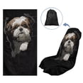 thumbnail image 5 of Xixirimido Universal Car Towel Seat Cover for Post Gym Workout Swimming Running Soft Breathable Automotive Front Seat Protector Car Accessories, Shih Tzu Dog Black, 2 Pack, 5 of 8