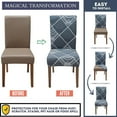 thumbnail image 4 of Amhlg Chair Covers for Dining Room 6 Pack, Stretch Dining Chair Cover, Washable Spandex Kitchen Parsons Chair Slipcovers, Removable Seat Protector for Home or Party (Set of 6, Bora Bora), 4 of 6