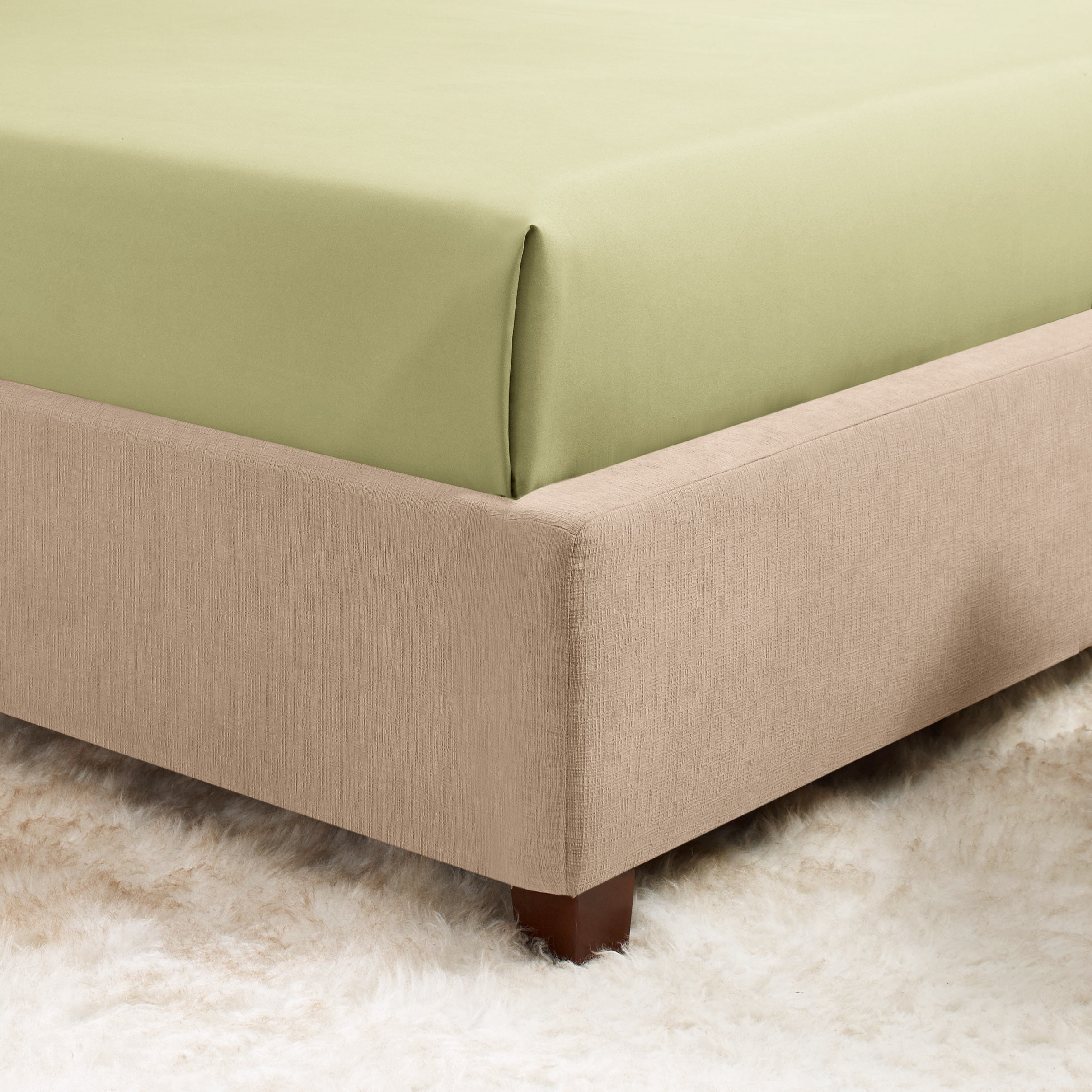 Hearth & Harbor Deep Pocket 3 Piece Solid Bed Sheet Set, 1800 Thread Count Microfiber Sheets, Twin, Sage