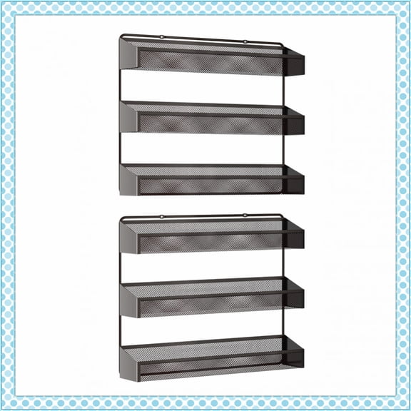 Fuleadture Set of 2 3 Layer Spice Rack Organizer for Cabinet in Home-Bronze