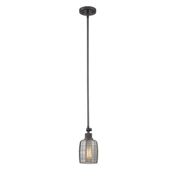 Vanity Art Modern 1-Light Mini Pendant Lighting in Burning Gray with Smoked Glass Shade Farmhouse Hanging Lamp Ceiling Light Fixture MS206-1BG-SK