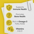 thumbnail image 3 of Emulsion de Escocia Cod Liver Oil Liquid, Omega-3, Vitamins A D E B1, Immune & Bone Support, Strawberry Banana Flavor, 1 Pack, 12.5 fl oz, 3 of 5