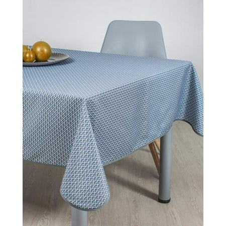 

Blue Waves 100% Polyester Stain Resistant Tablecloth 51 x 59 inch