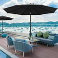 thumbnail image 6 of Lacoo 9 ft Patio Umbrella Outdoor Market Shade Steel, Push Tilt and Crank Lift System 8 Ribs, Black, 6 of 8