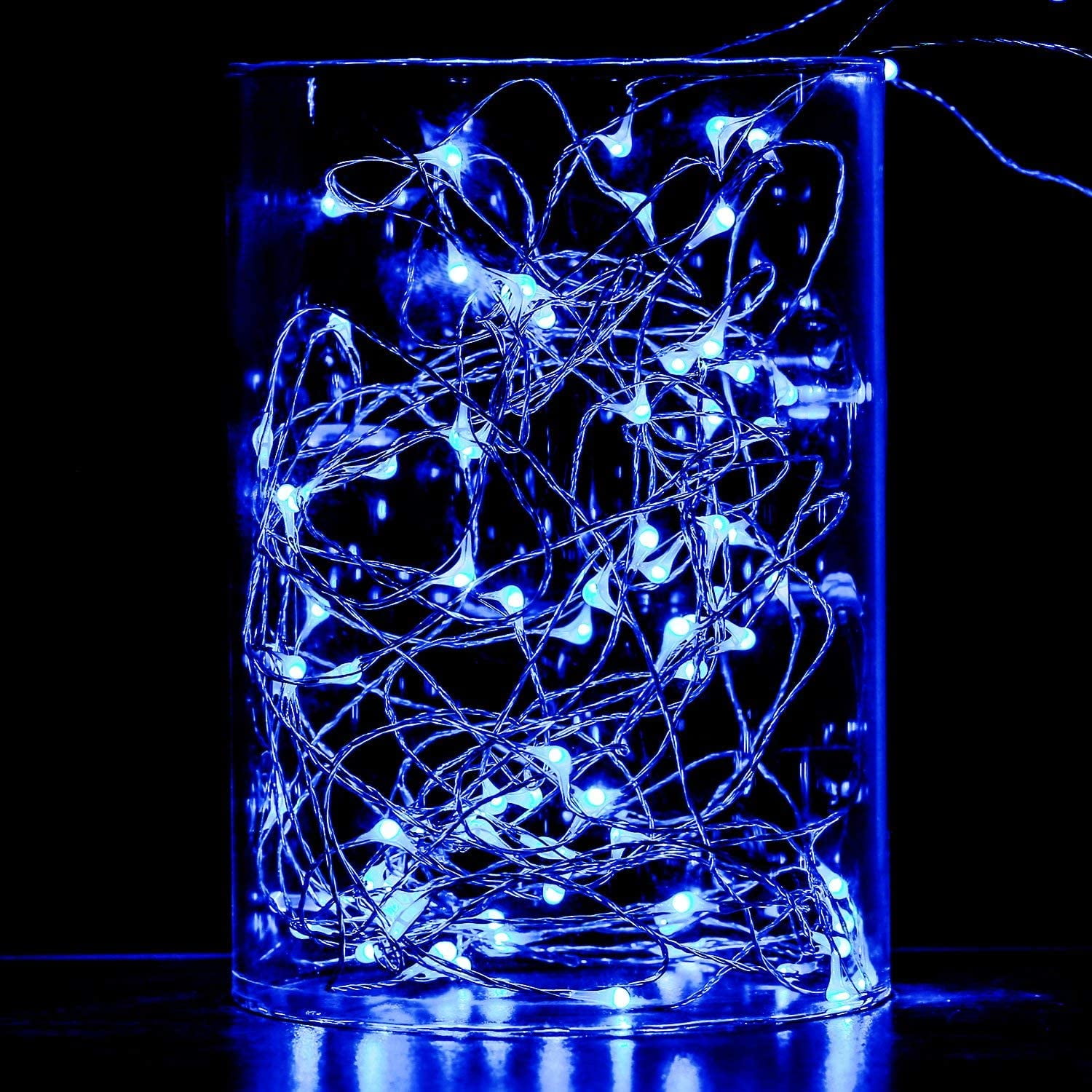HomeDDecor Copper Wire String Lights, Fairy Light USB Plug in 66ft 200 Led Christmas String Light for Indoor Xmas Tree Wedding Party Patio Decor((Blue)