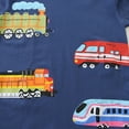 thumbnail image 5 of DDSOL Toddler Boys Shirts Long Sleeves Train Graphic Tees Navy Blue 4T, 5 of 9