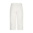 thumbnail image 5 of Betivan Men's Linen Capri Pants Elastic Waist Solid Color Breathable Lightweight Calf Length Loose Fit Beach Vacation Outdoor Daily Trousers, 5 of 9