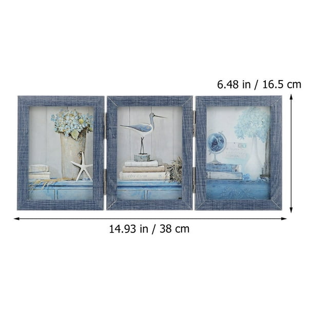 1Pc Trifold Photo Frame Wooden Picture Frame Desktop Decor for Home