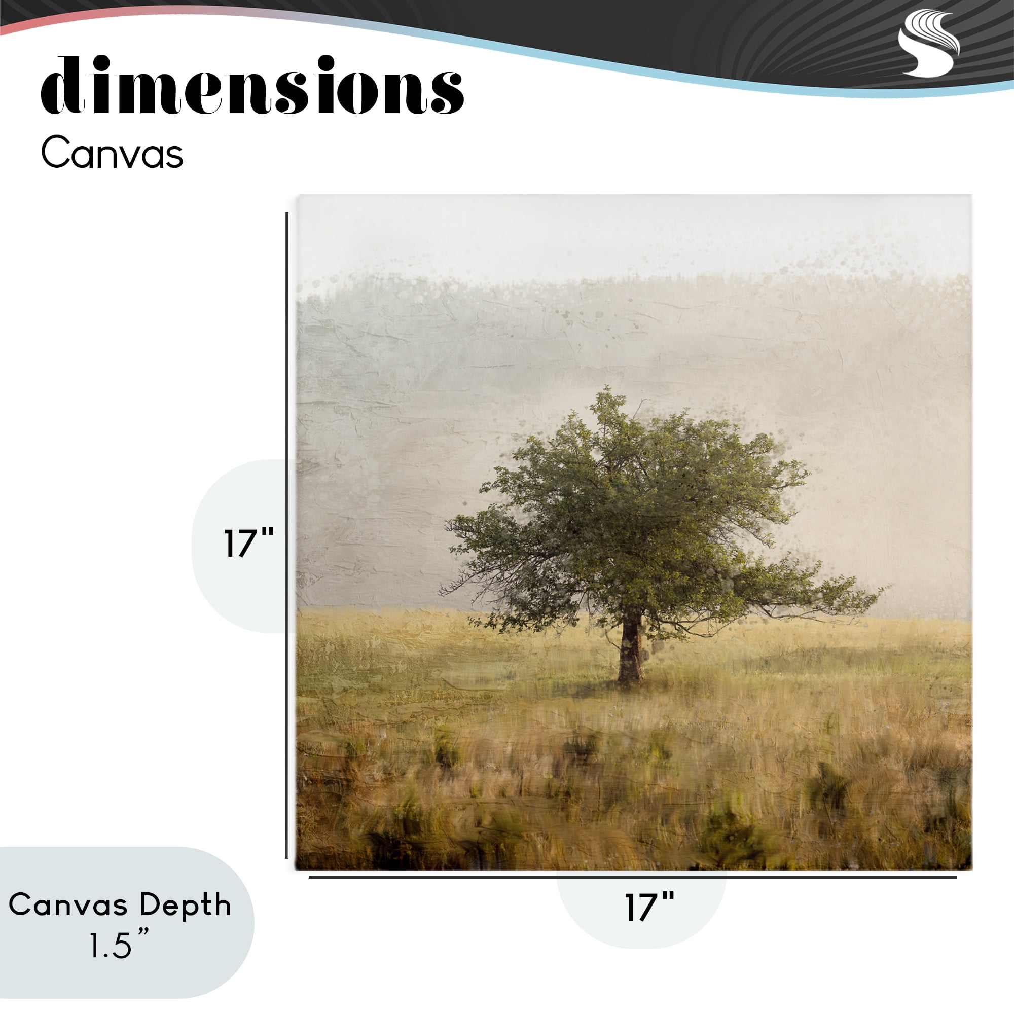 Stupell Industries Tree Alone in Golden Field Canvas Wall Art, design by Anne Bailey