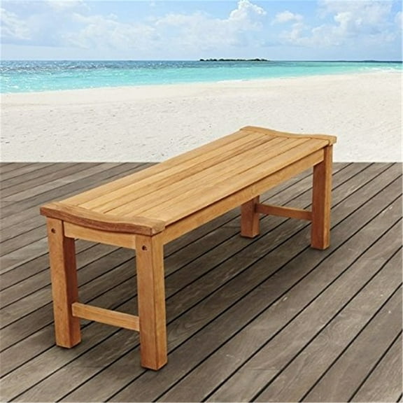 Amazonia Isle Of Capri 51 Inch Teak Patio Backless Bench