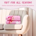thumbnail image 6 of Preppy Throw Blanket Pink Smile Face Blanket Cute Flannel Soft Blanket Plush Fuzzy Pink Blanket Preppy Bedding Stuff for Dormitory Living Room 50" x 60"(Leopard Lightning), 6 of 6
