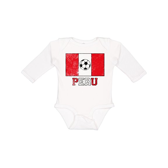 Inktastic Peruvian Soccer Boys or Girls Long Sleeve Baby Bodysuit