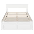 thumbnail image 4 of Bowery Hill Modern Wood Full Bed with Foot Drawer & Slat Kit in White, 4 of 5
