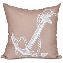 Simply Daisy 16" x 16" Anchored Geometric Print Pillow, Brown